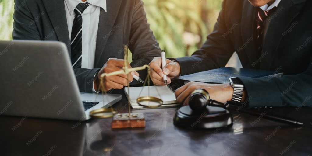 business-people-lawyers-discussing-contract-papers-sitting-table-office-morning-concepts-law-advice-legal-services_533890-438